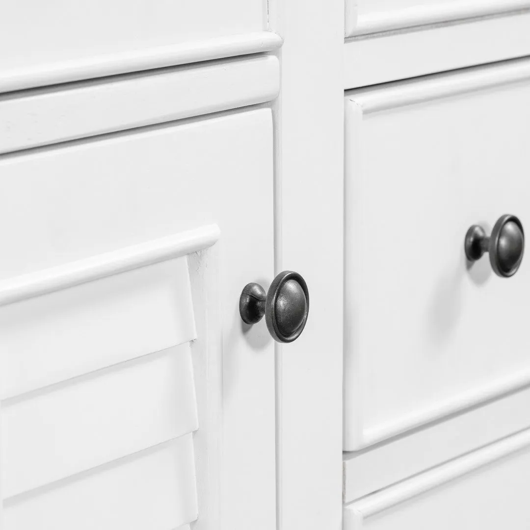 36" Bathroom Vanity, Ceramic Basin, 2 Cabinets, 5 Drawers, Solid Wood Frame, White (Old Sku: Sy999202Aak-1)