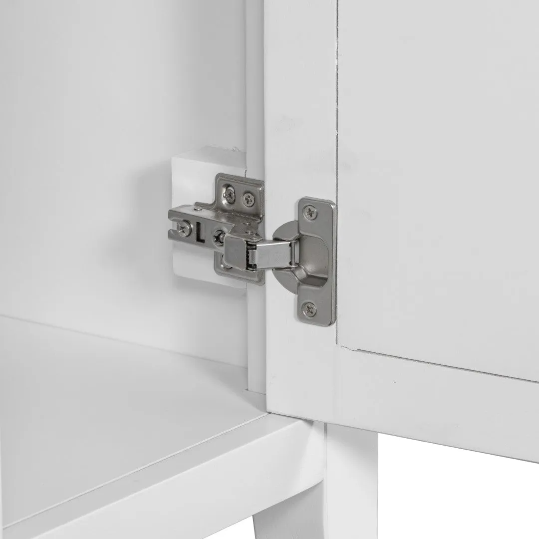 36" Bathroom Vanity, Ceramic Basin, 2 Cabinets, 5 Drawers, Solid Wood Frame, White (Old Sku: Sy999202Aak-1)