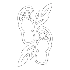 713 Flip Flops with Leaves  2.8" x 5.3"