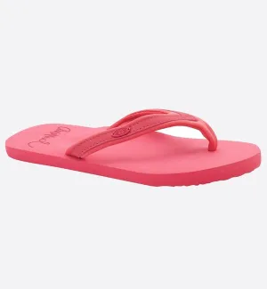 Animal Womens Swish Slim Block Flip Flops  - Calypso Coral Red