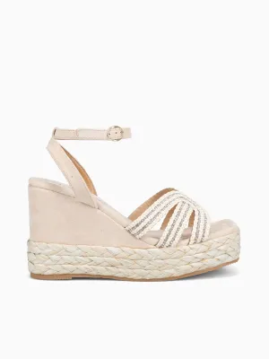 Antalya Beige Raffia Suede