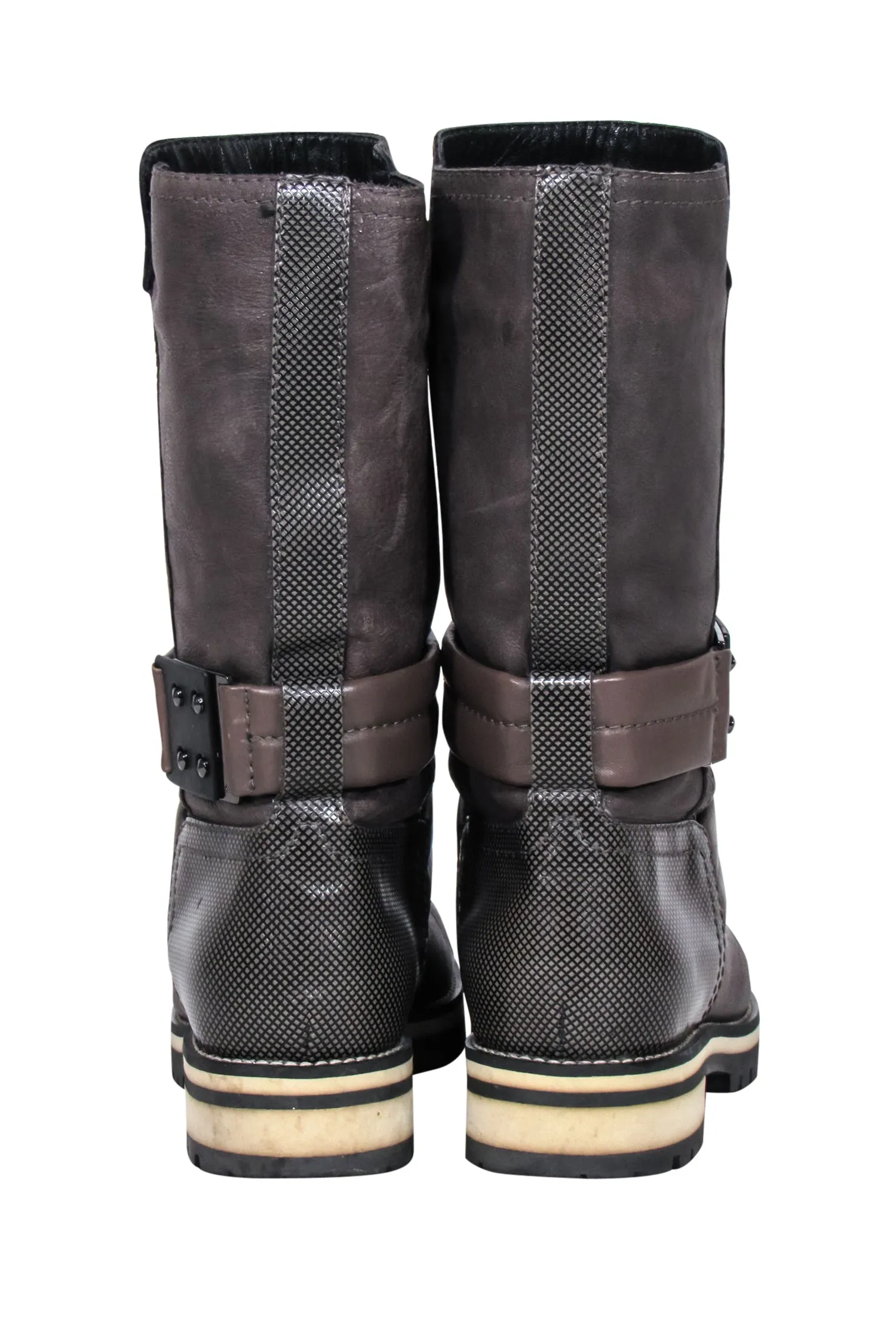 Aquatalia - Brown Leather Ankle Strap Short Boots Sz 6.5
