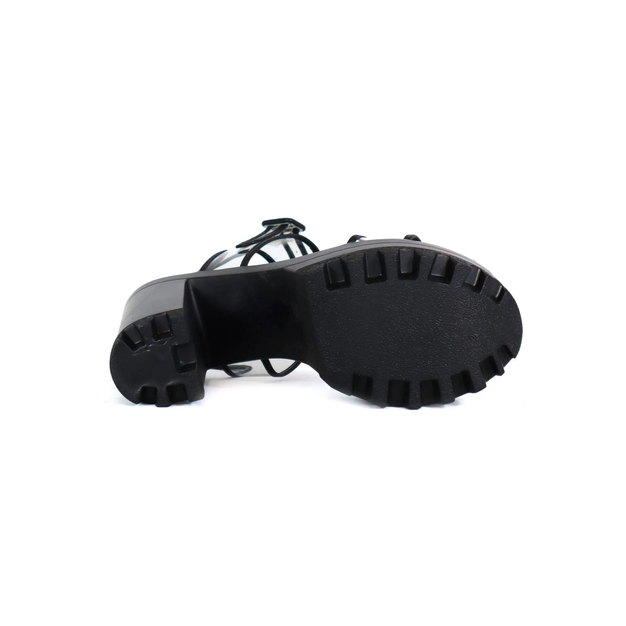 ASTER Women's Chunky High Heel Platform PVC Sandal