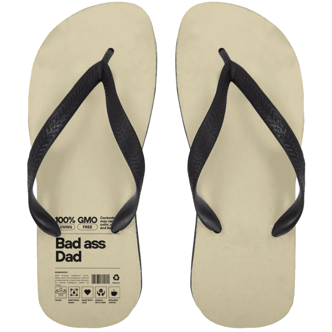Bad Ass Dad -- Adult Flip Flops
