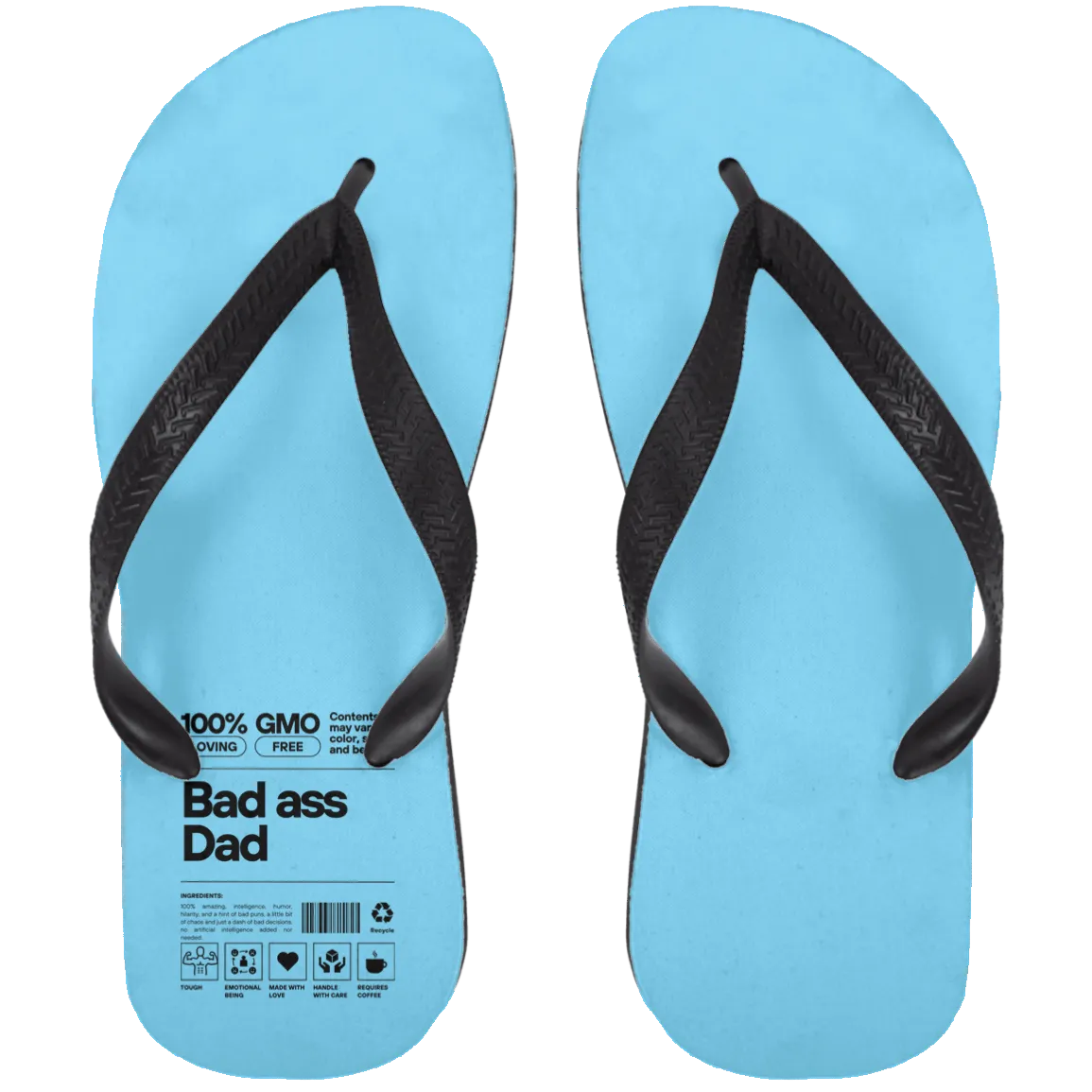 Bad Ass Dad -- Adult Flip Flops