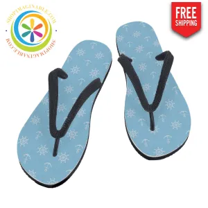 Blue Nautical Flip-Flops - Men's & Ladies