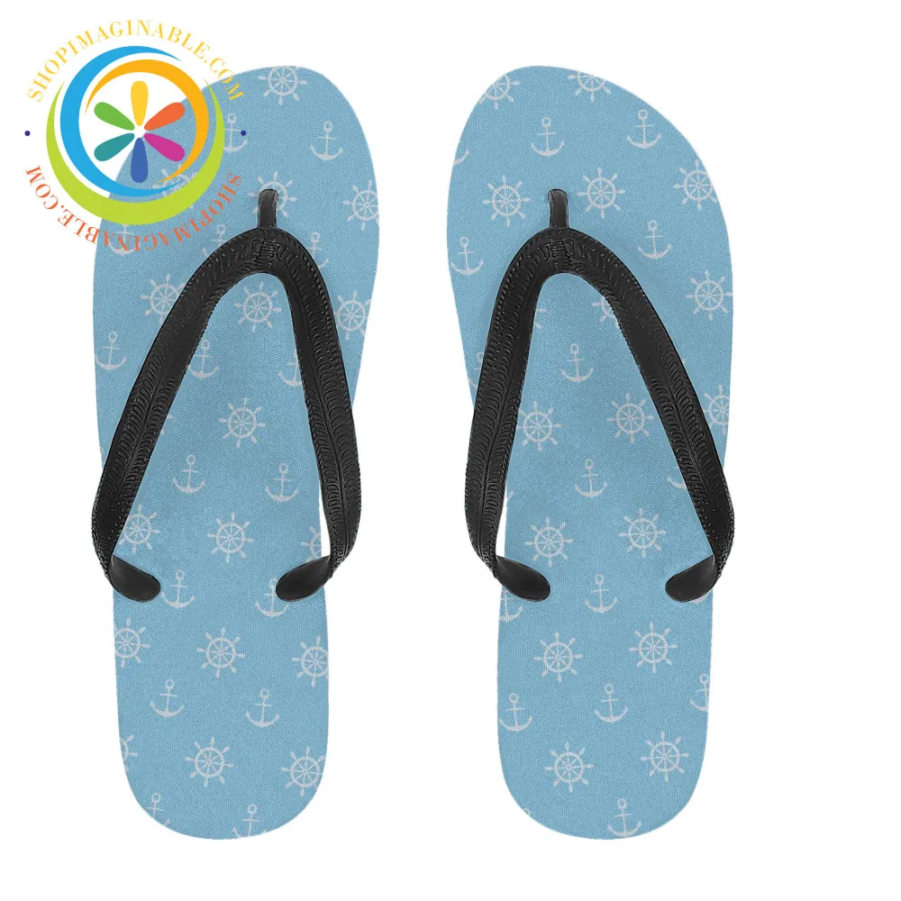 Blue Nautical Flip-Flops - Men's & Ladies