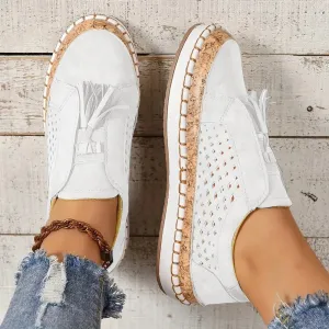 Boho Tassel Cork Slip-On Sneaks