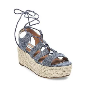 Brayla Espadrille Wedge Sandal Denim Fabric 6 M Us