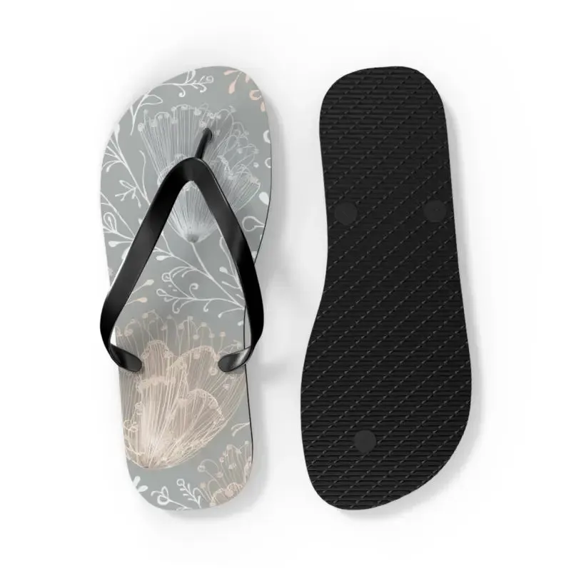 Chic Delicate Flowers Flip Flops for Summer Comfort