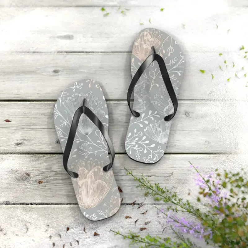 Chic Delicate Flowers Flip Flops for Summer Comfort