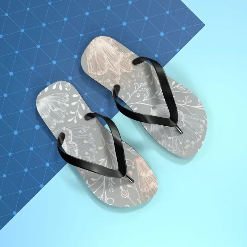 Chic Delicate Flowers Flip Flops for Summer Comfort
