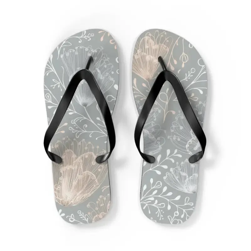 Chic Delicate Flowers Flip Flops for Summer Comfort