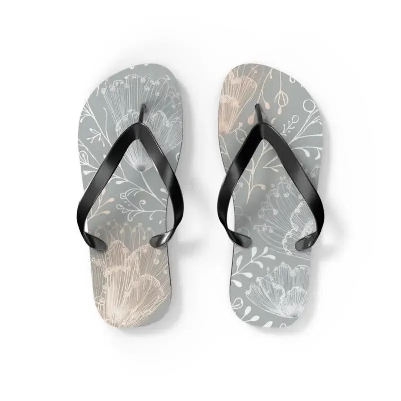 Chic Delicate Flowers Flip Flops for Summer Comfort