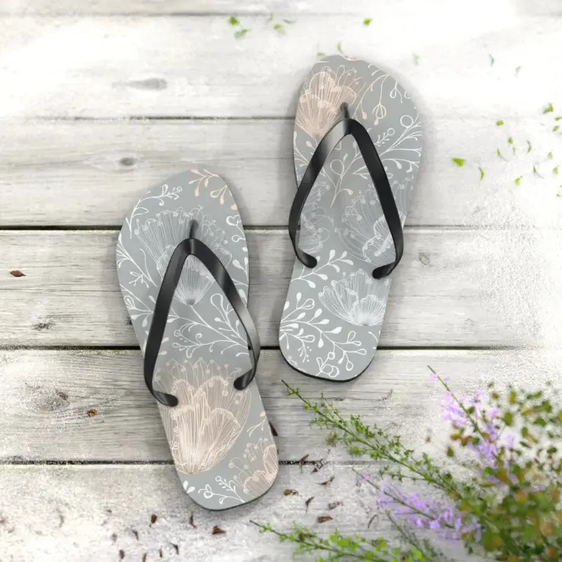 Chic Delicate Flowers Flip Flops for Summer Comfort