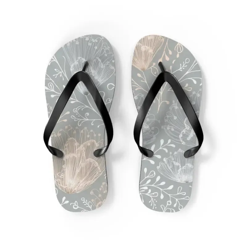 Chic Delicate Flowers Flip Flops for Summer Comfort