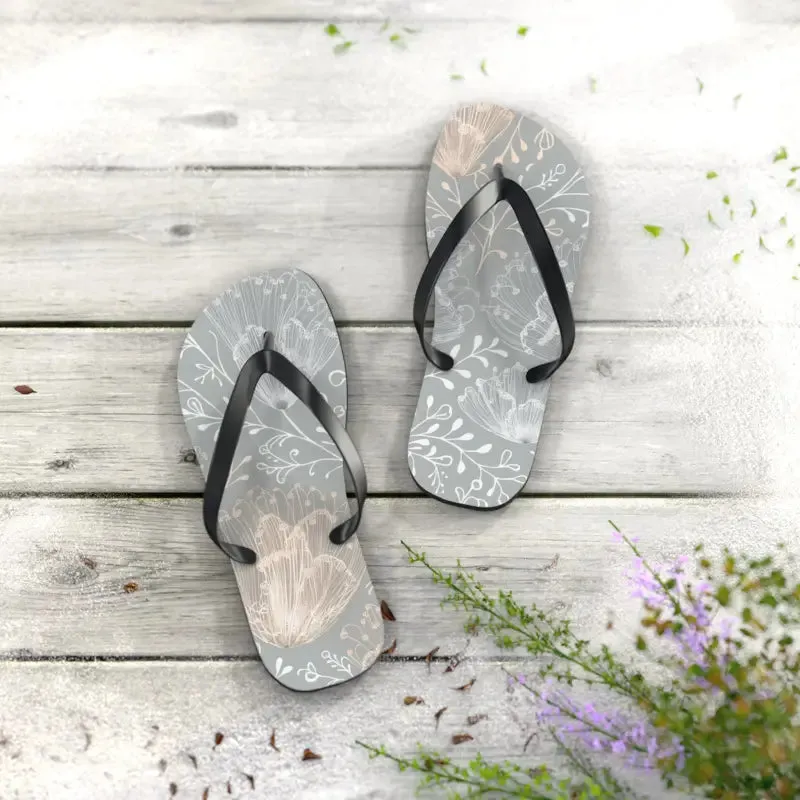 Chic Delicate Flowers Flip Flops for Summer Comfort