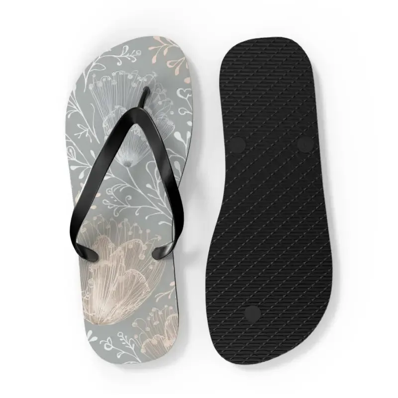 Chic Delicate Flowers Flip Flops for Summer Comfort
