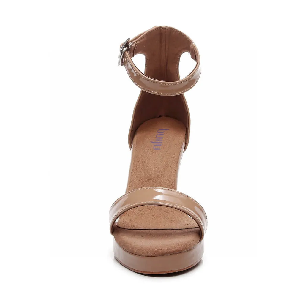 Chloe Chunky - Tan Vegan Patent - Street Sole