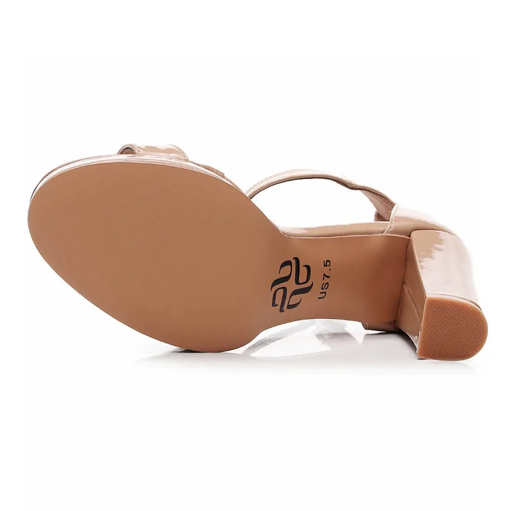 Chloe Chunky - Tan Vegan Patent - Street Sole