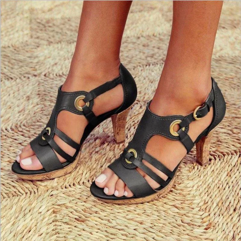 Chunky High Heel Platform Sandals