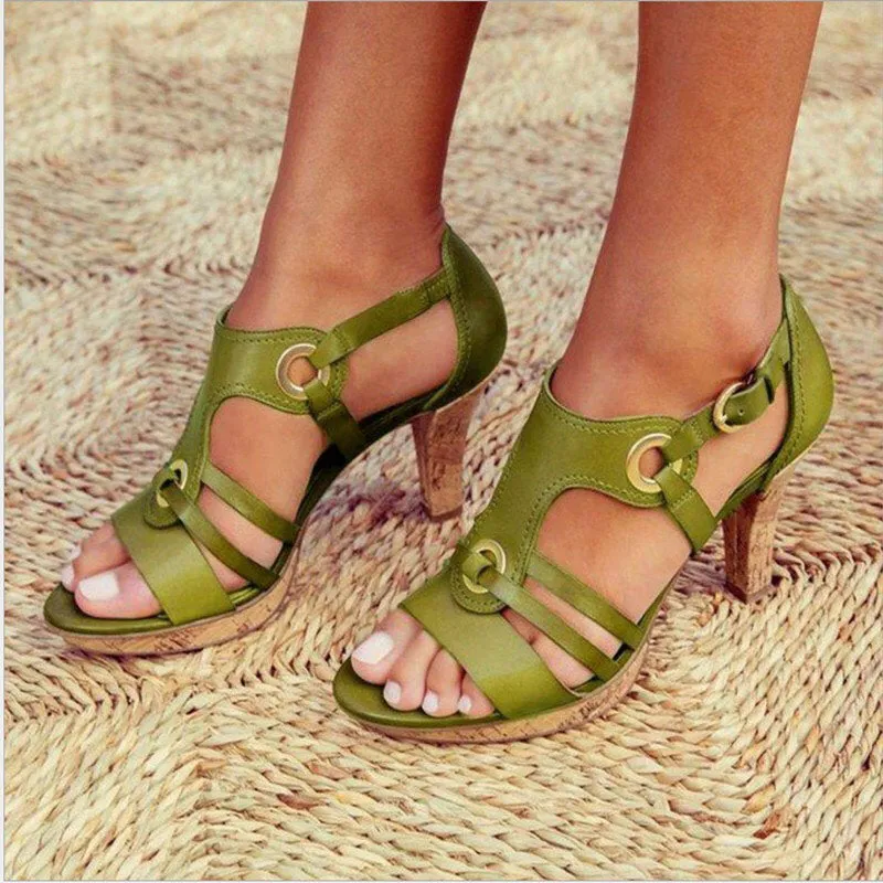 Chunky High Heel Platform Sandals