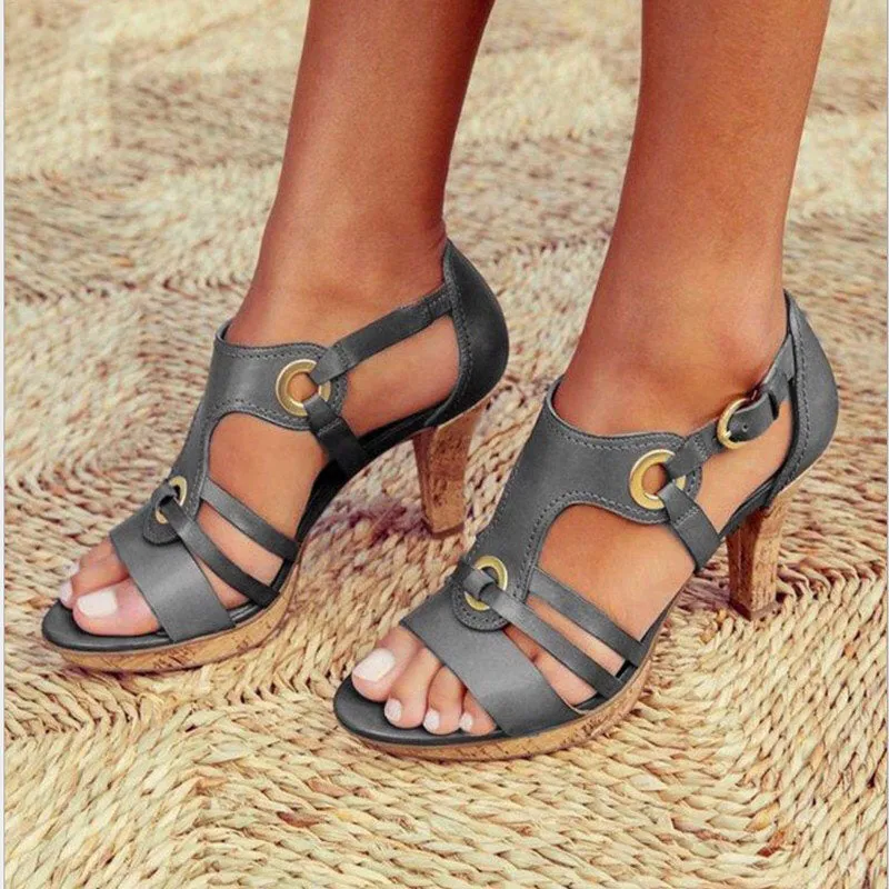Chunky High Heel Platform Sandals