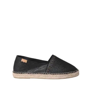 Closed Toe Leather Espadrilles with Studs for Women - Malta