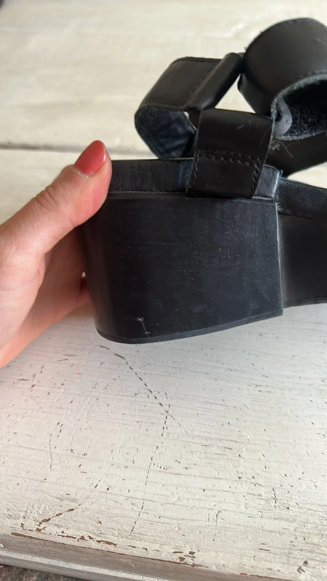 JEFFREY CAMPBELL LEATHER FLATFORM SANDALS  // SIZE 7.5