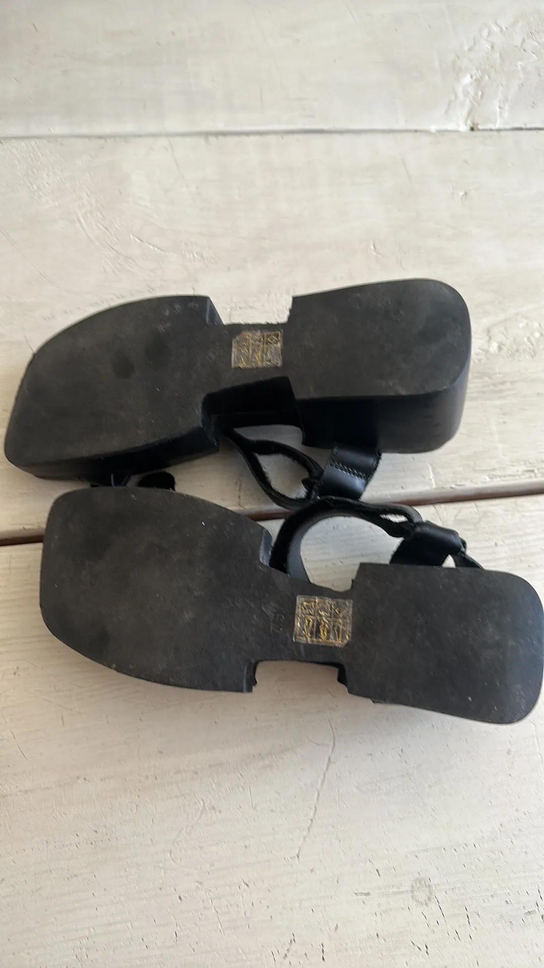 JEFFREY CAMPBELL LEATHER FLATFORM SANDALS  // SIZE 7.5