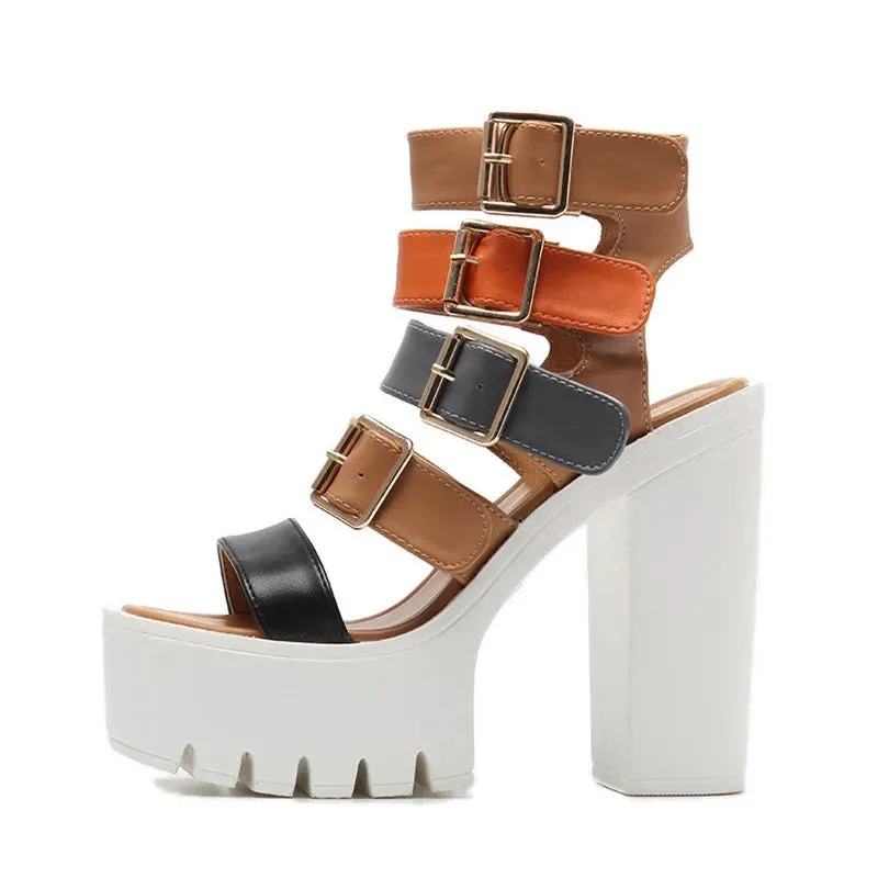 Joskaa 2024 New Fashion Gladiator Chunky Sandals