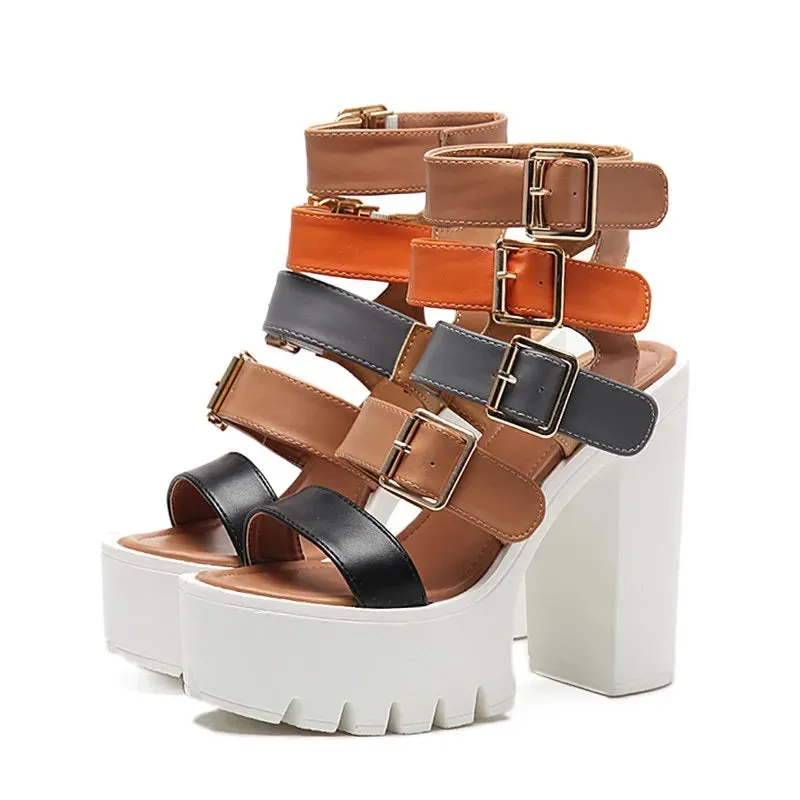 Joskaa 2024 New Fashion Gladiator Chunky Sandals