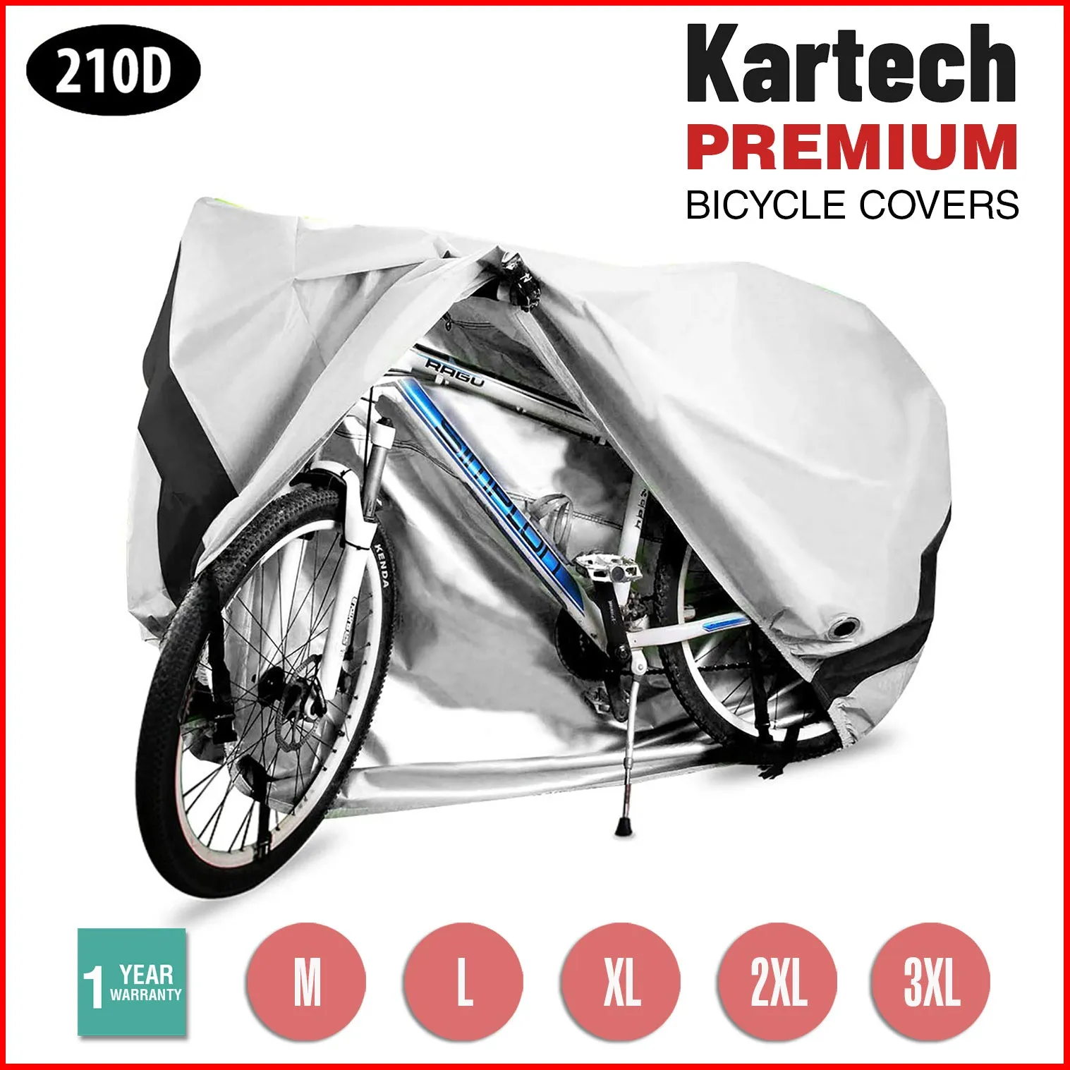Kartech Bicycle Cover Waterproof Bike Dust Rain Protector UV Sun Duty Outdoor