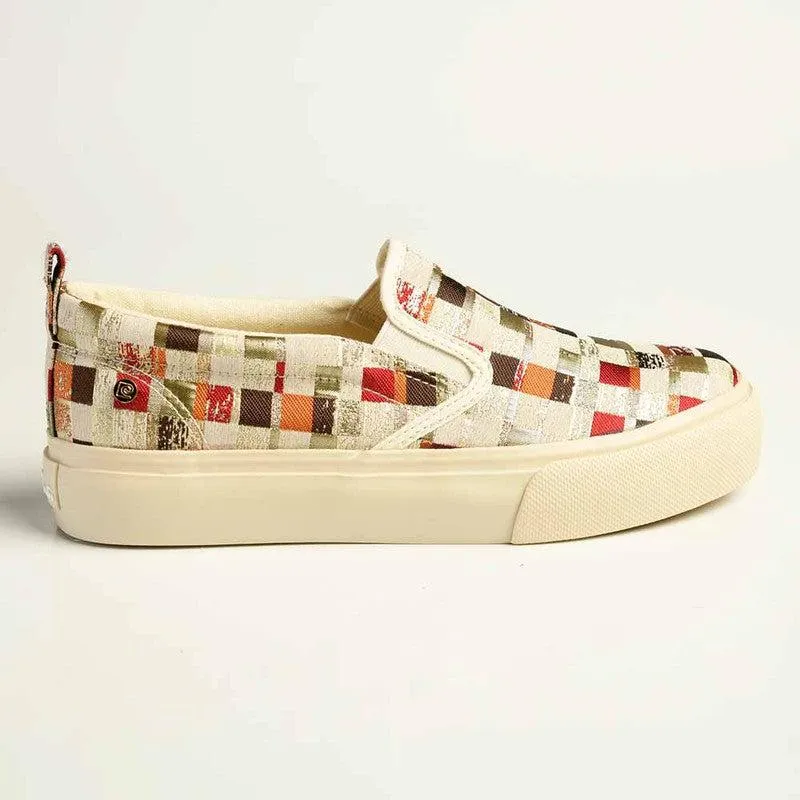 Pierre Cardin Esterel Fashion Slip On Sneaker - Multi Red/Gold Beige