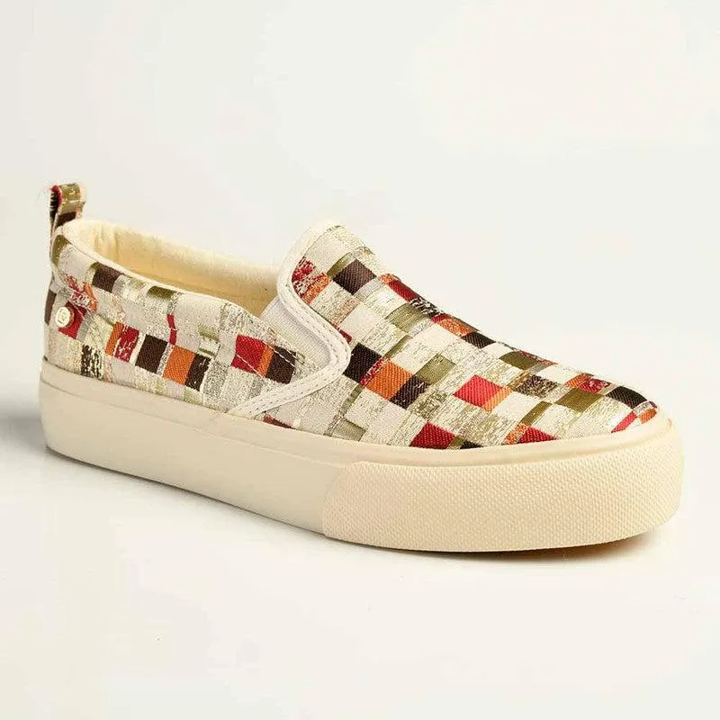 Pierre Cardin Esterel Fashion Slip On Sneaker - Multi Red/Gold Beige