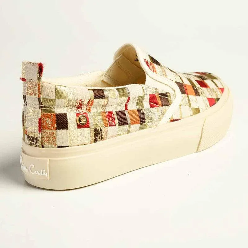 Pierre Cardin Esterel Fashion Slip On Sneaker - Multi Red/Gold Beige