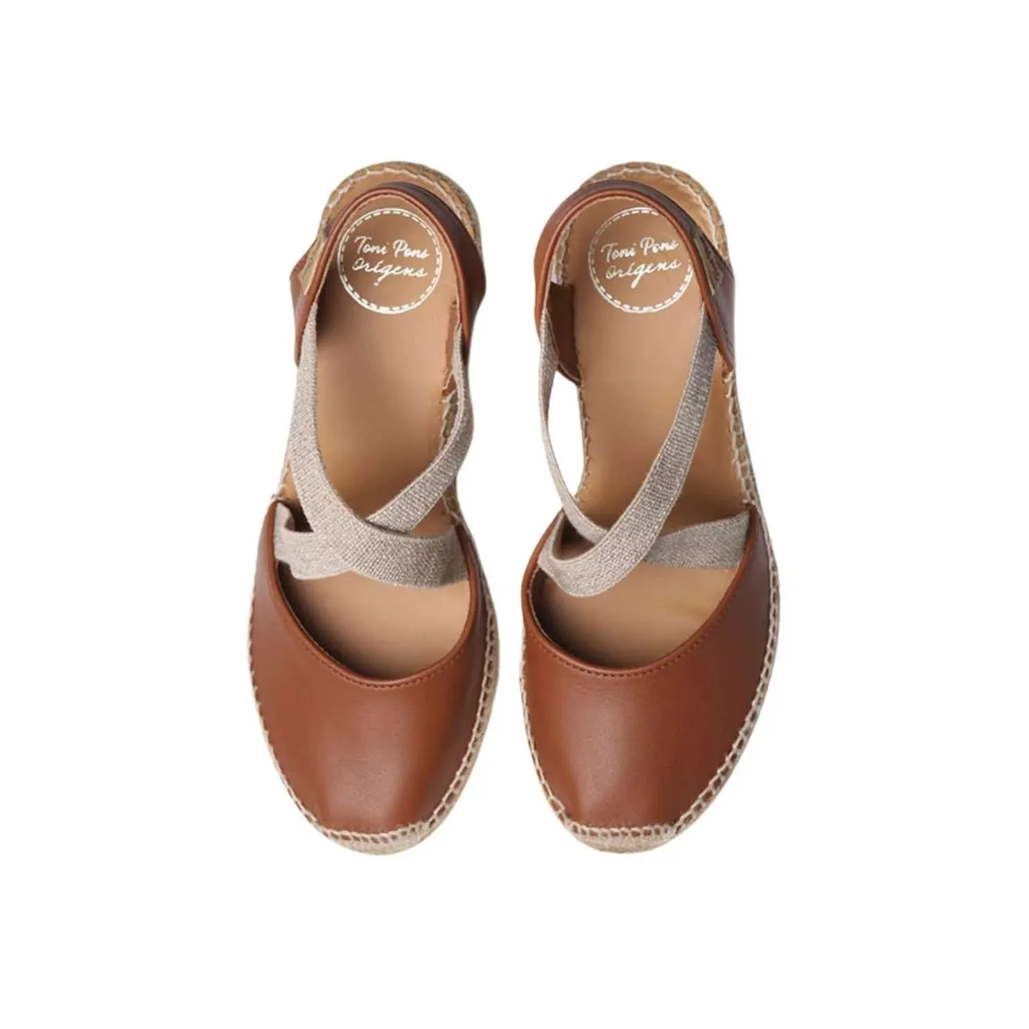 Plain Leather Wedge Espadrille for Women - Saba-P