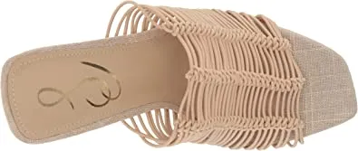 Sam Edelman Laurette Almond Multistraps Slip On Open Toe Block Heel Sandals