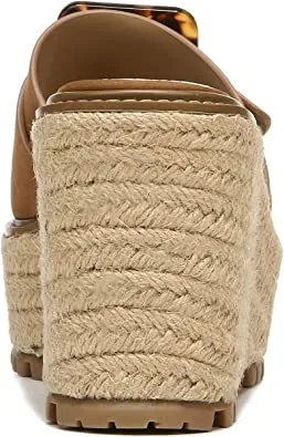 Sam Edelman Livi Luggage Buckle Detail Slip On Open Toe Platform Wedge Sandals