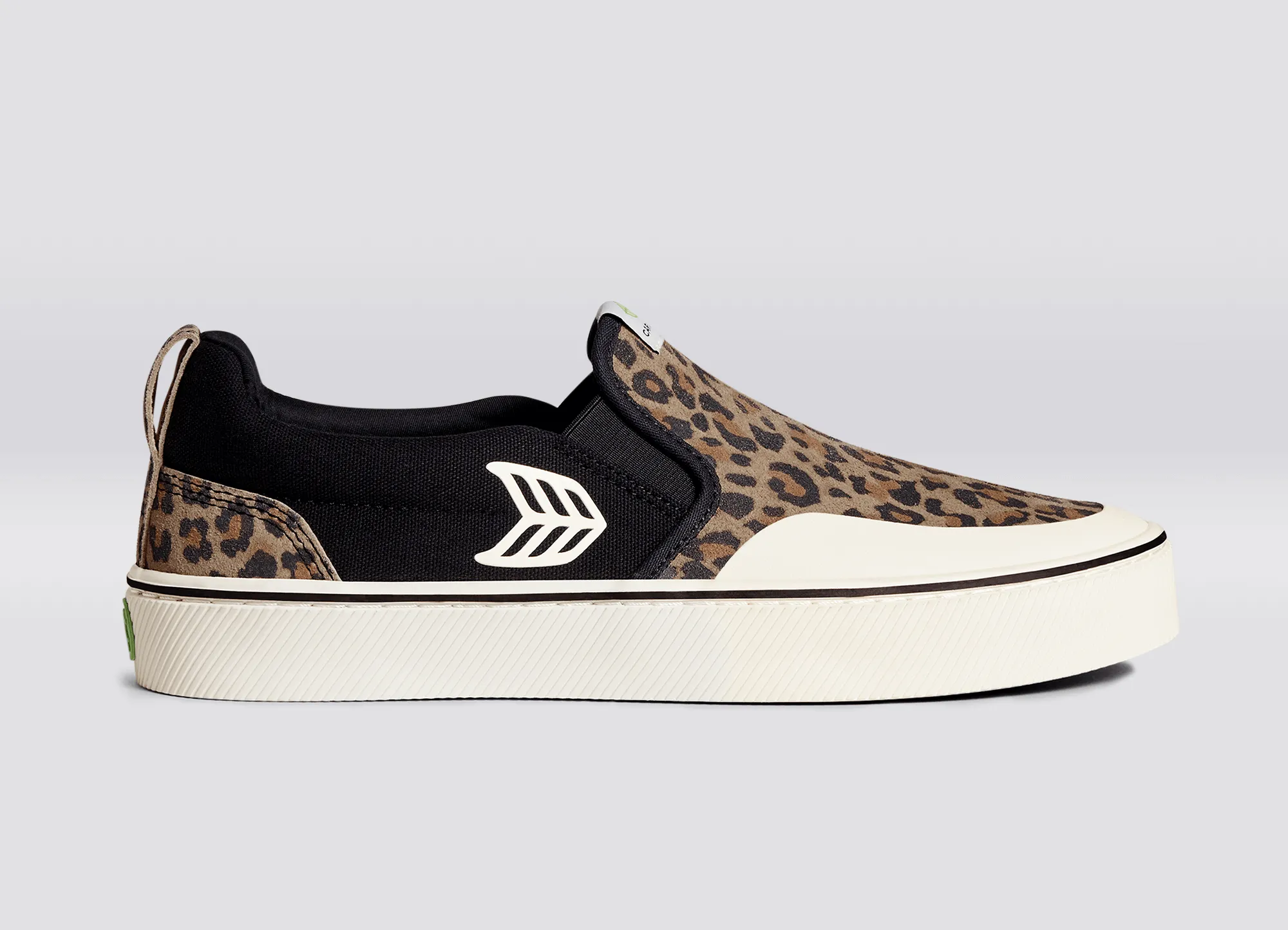 SLIP-ON PRO Leopard Print Suede Black Canvas Ivory Logo Sneaker Women