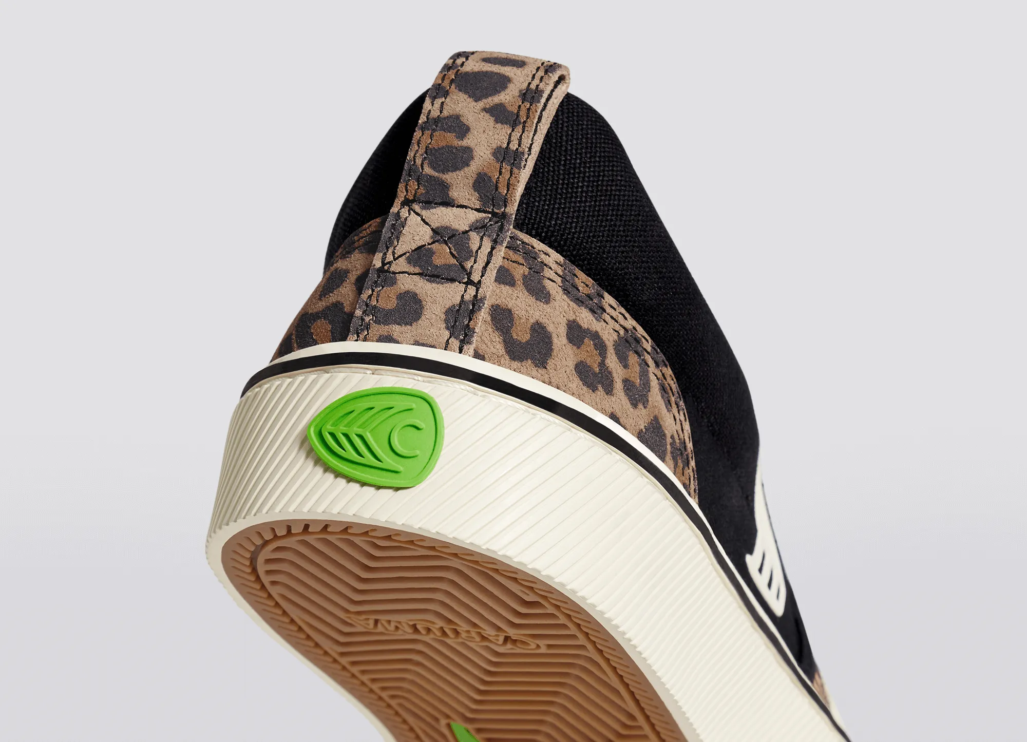 SLIP-ON PRO Leopard Print Suede Black Canvas Ivory Logo Sneaker Women