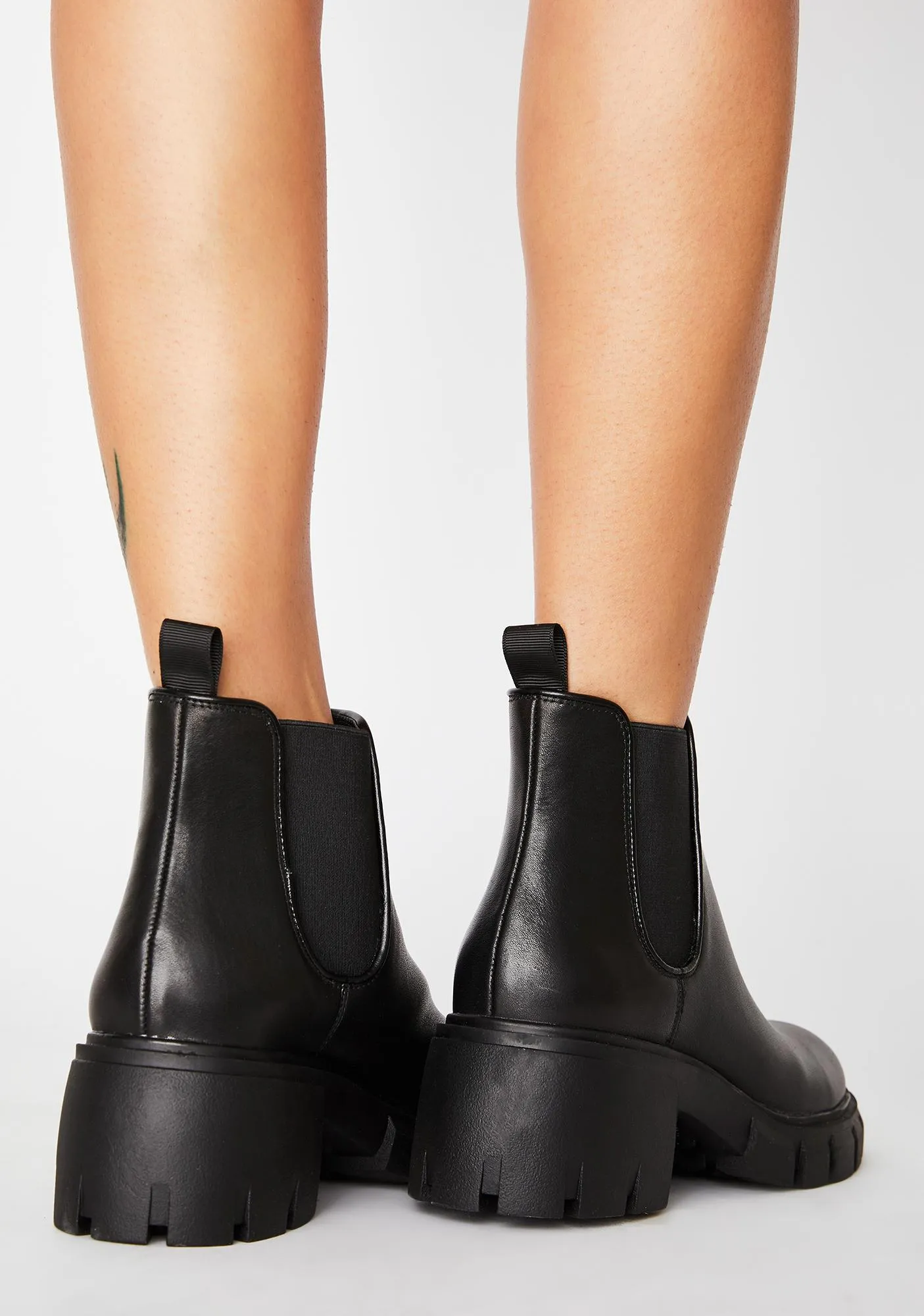 Steve Madden Women's Howler Block Heel Platform Ankle Boots Black Leather (6.5, BLACK)