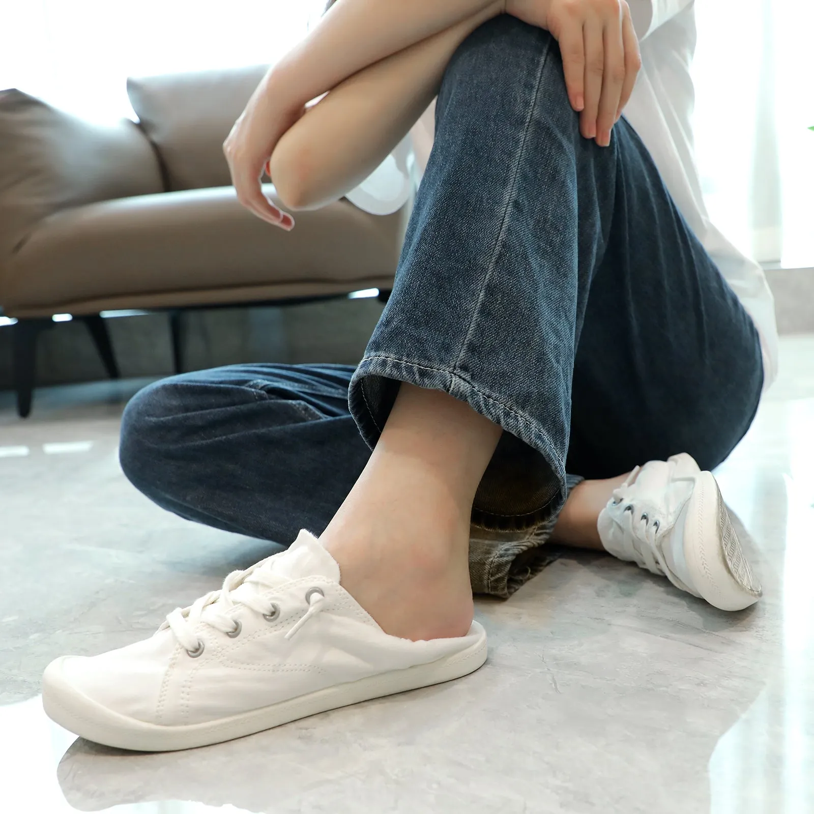 STQ Womens Slip On Sneakers, Comfort Casual Canvas Shoes