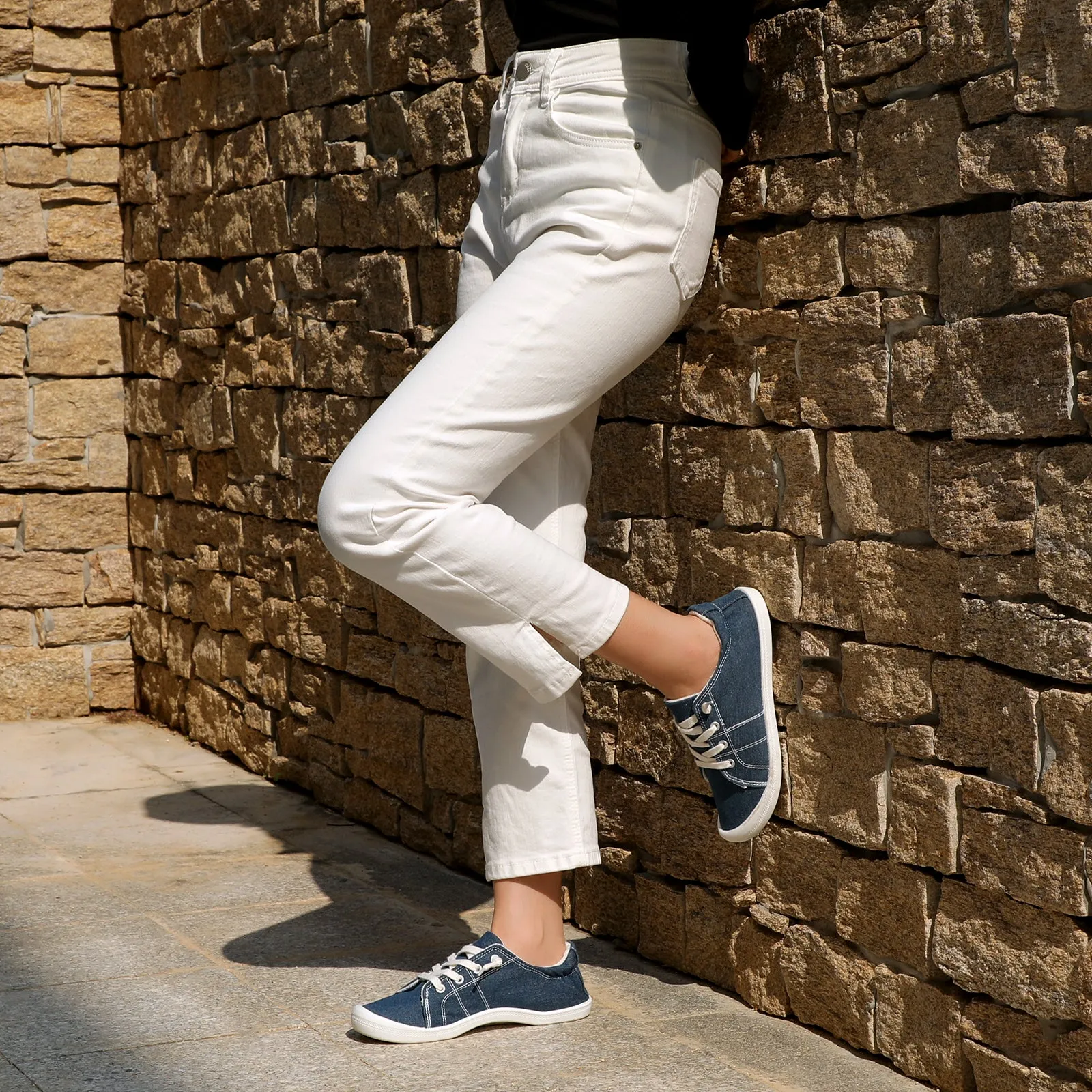 STQ Womens Slip On Sneakers, Comfort Casual Canvas Shoes