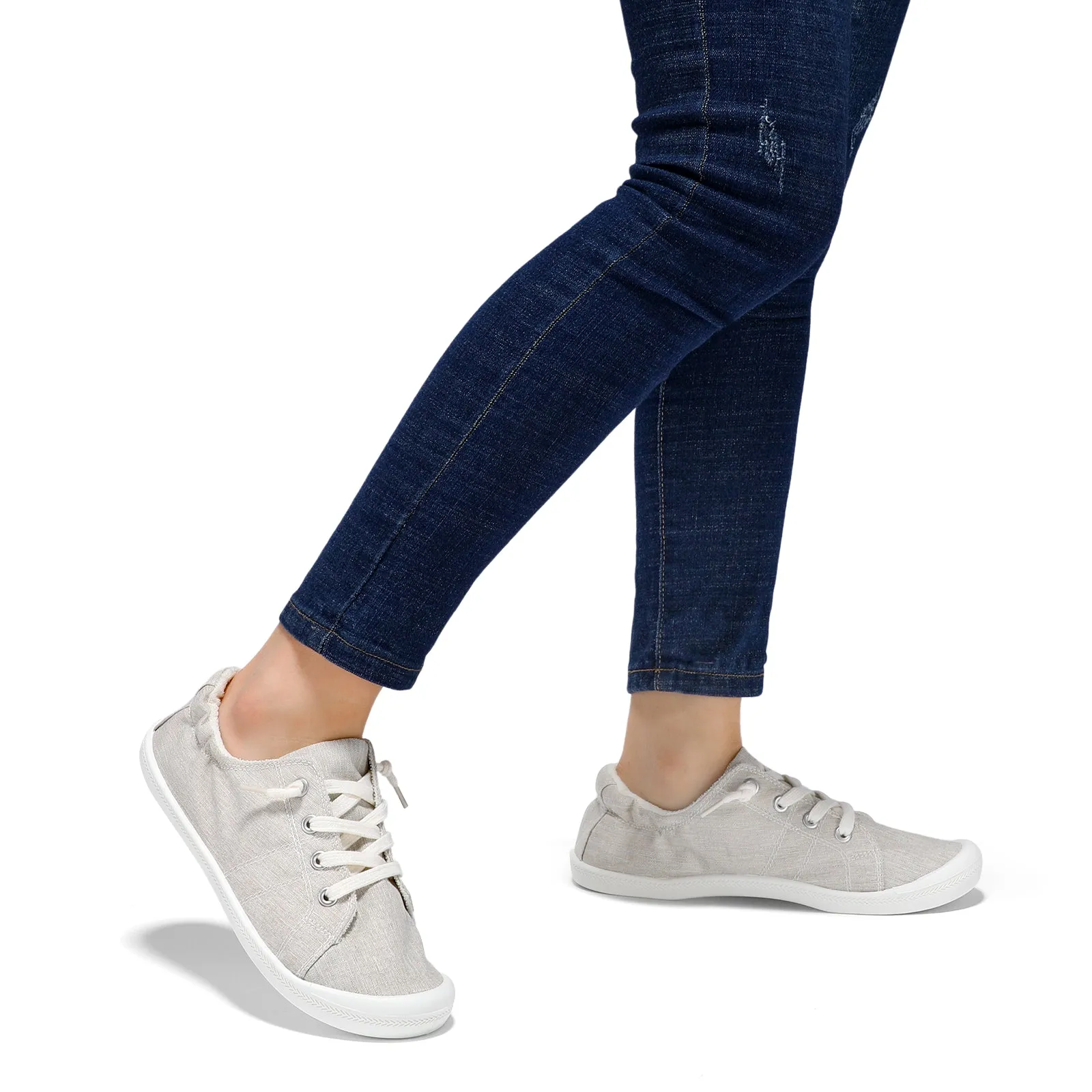 STQ Womens Slip On Sneakers, Comfort Casual Canvas Shoes