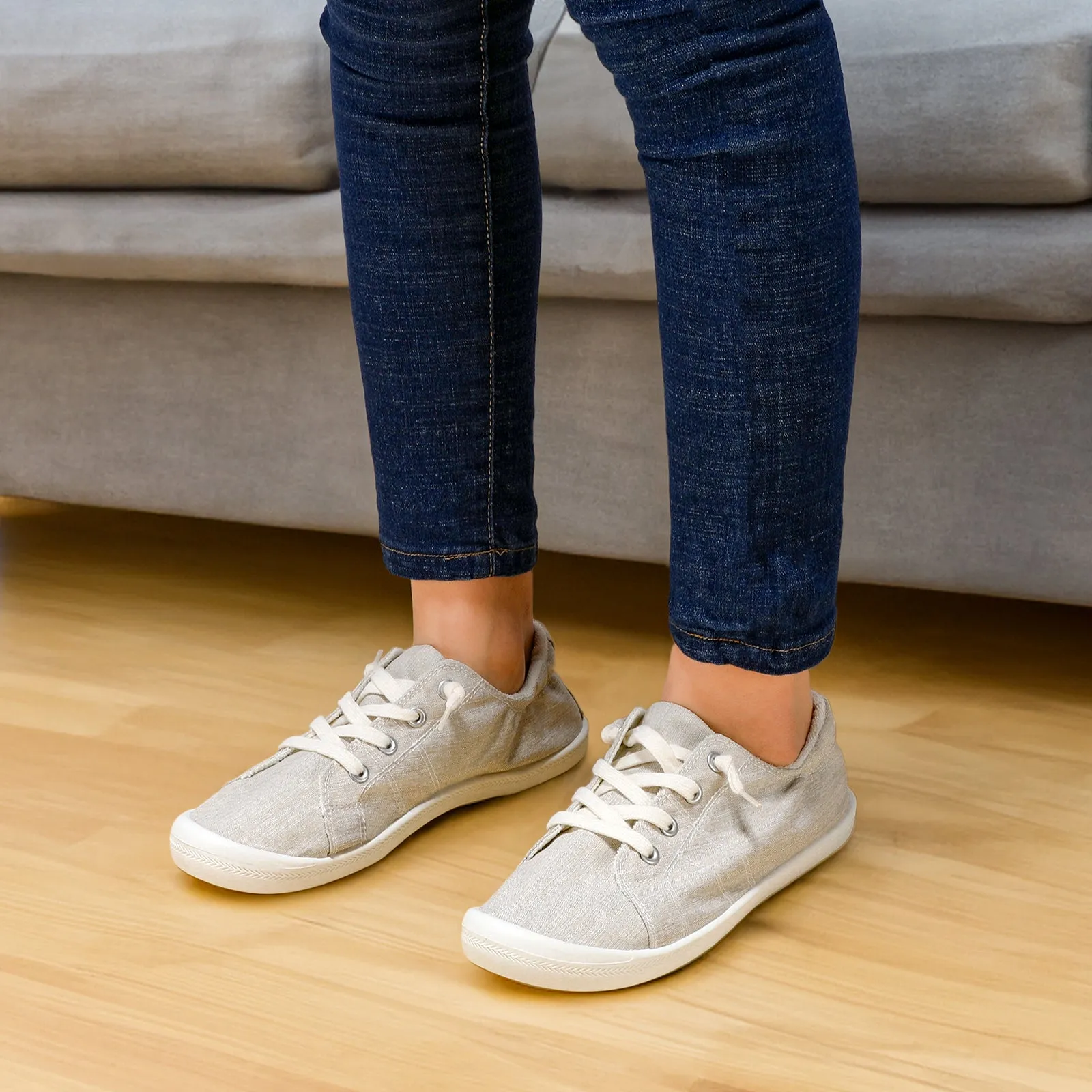 STQ Womens Slip On Sneakers, Comfort Casual Canvas Shoes