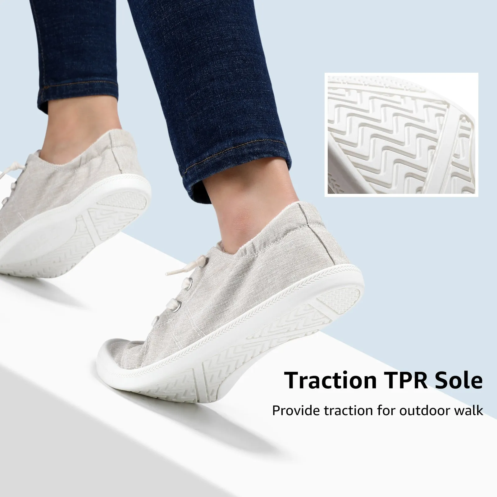 STQ Womens Slip On Sneakers, Comfort Casual Canvas Shoes
