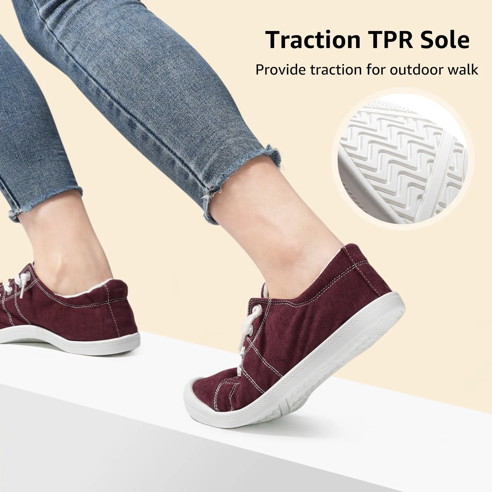 STQ Womens Slip On Sneakers, Comfort Casual Canvas Shoes