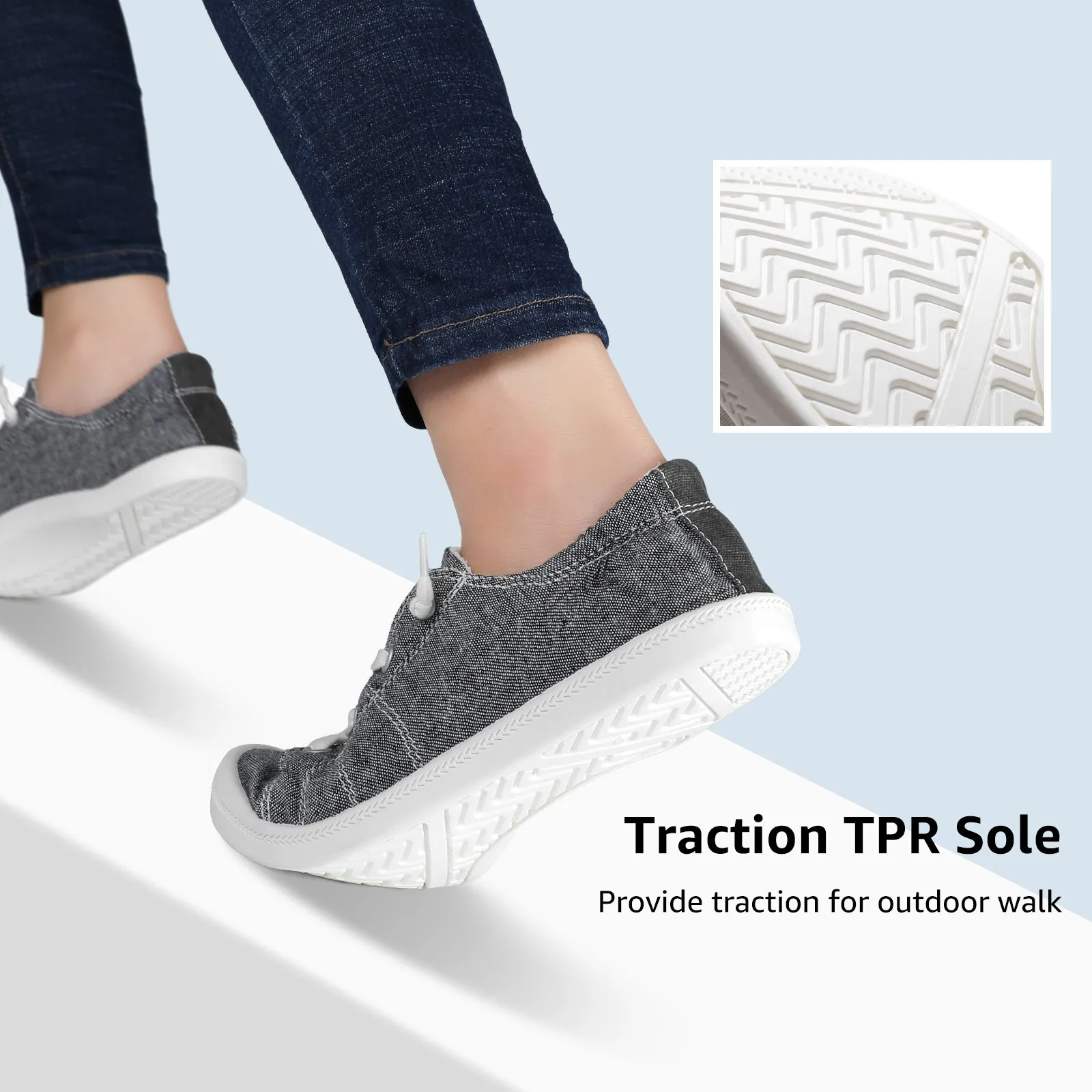 STQ Womens Slip On Sneakers, Comfort Casual Canvas Shoes