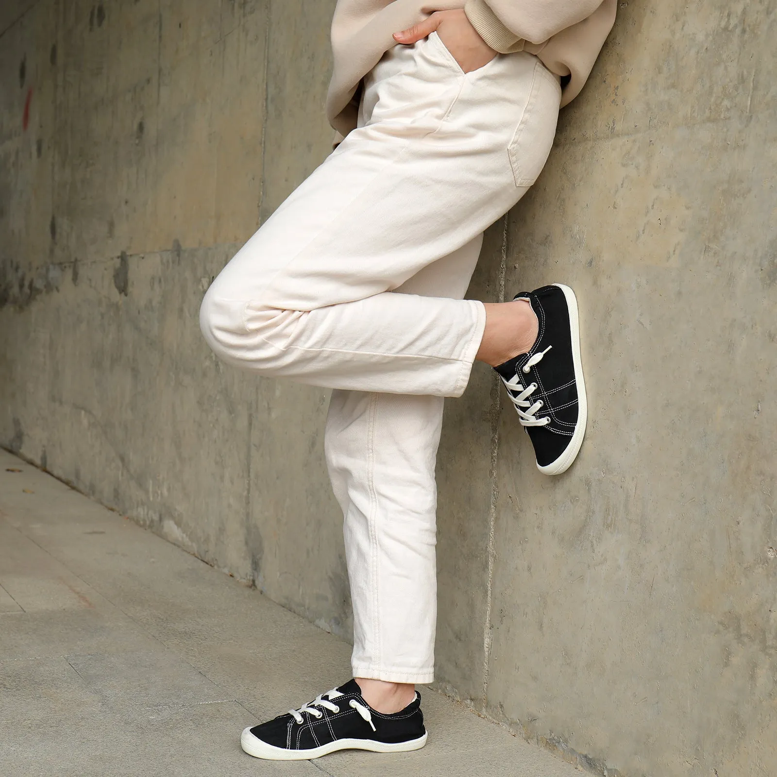 STQ Womens Slip On Sneakers, Comfort Casual Canvas Shoes